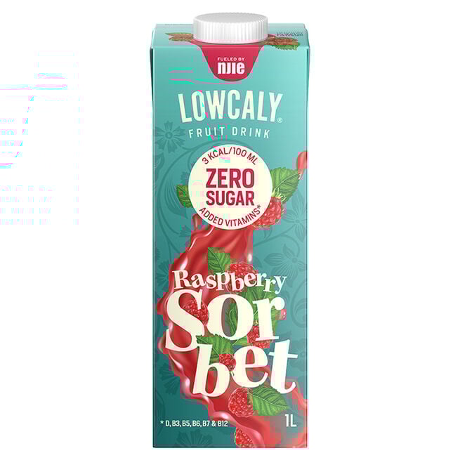 Lowcaly Fruit Drink, 1000 ml, Raspberry Sorbet Lowcaly Fruktdryck 1000 ml Raspberry Sorbet