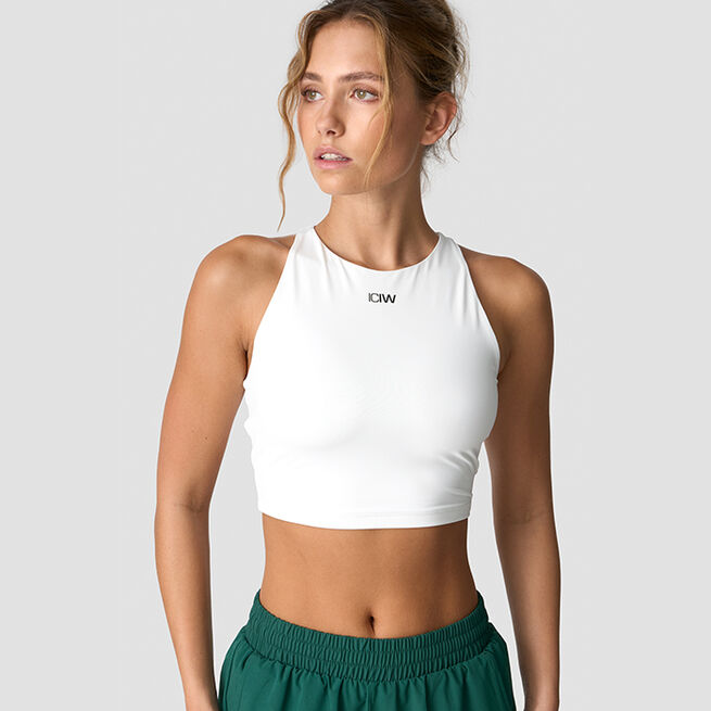 ICIW Contrast Cropped Tank Top, White Contrast Träningstopp Vit