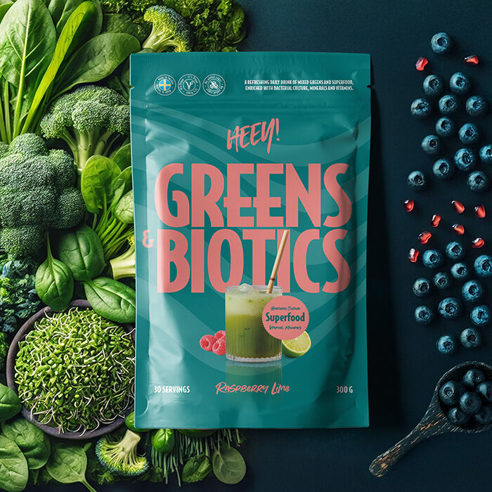 Greens & Biotics Superfood Hallon Lime 300 g Rasberry Lemonade
