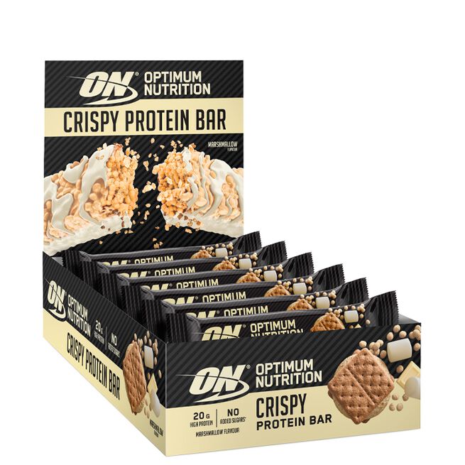 10 x Optimum Protein Crisp Bar, 65 g, Marshmallow 10 x Crispy Protein Bar 65 g Marshmallow
