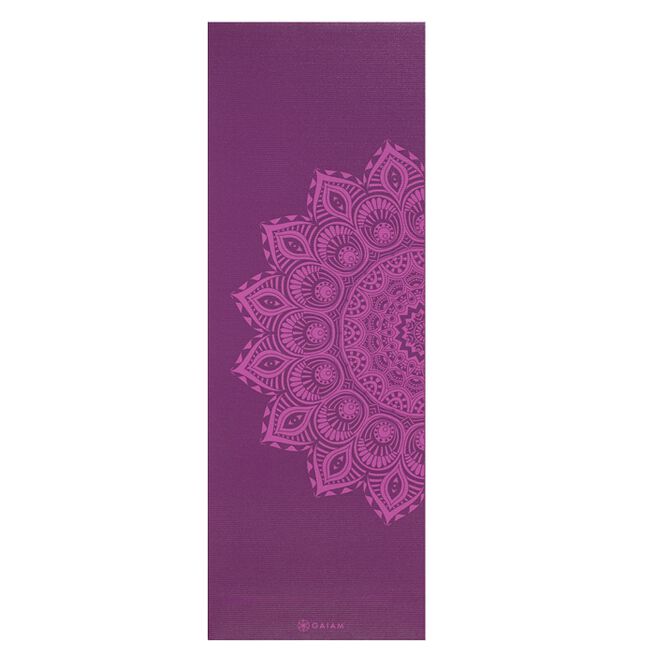 Gaiam 6mm Yoga Mat Purple Mandala