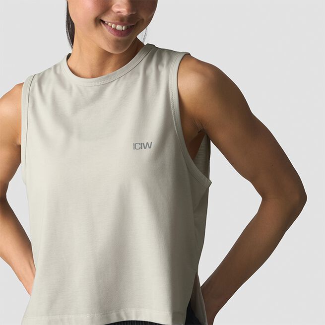 Mirage Cropped Singlet, Light Beige, L  Mirage Croppat Linne Beige