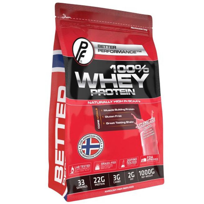 100% Whey Protein, 1000 g, Jordbaer 100% Whey Protein, 1000 g Jordbaer