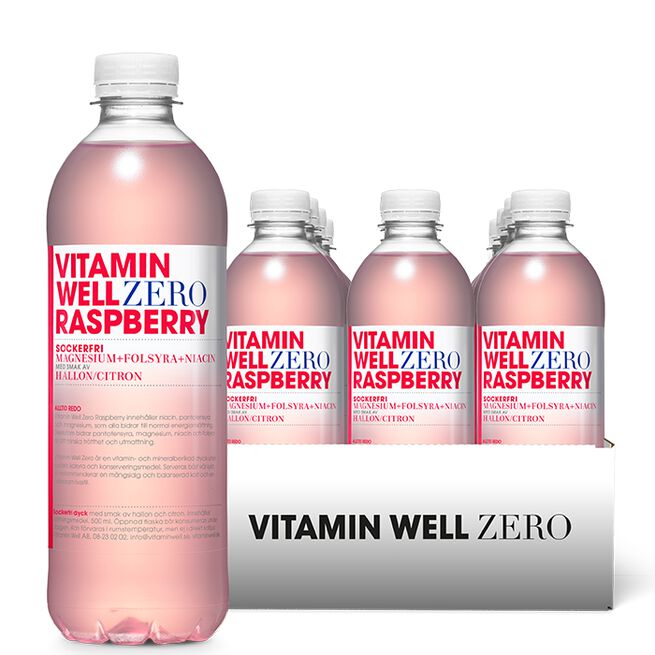 12 x Vitamin Well Zero, 500 ml, Raspberry 12 x Vitamin Well Zero Vitamindryck 500 ml Raspberry