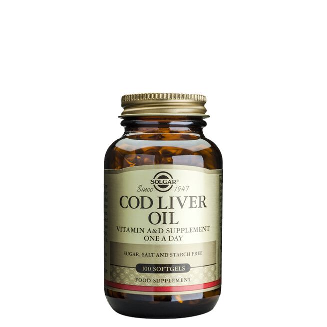 Cod Liver Oil (naturlig A- & D-vitamin), 100 softgel 