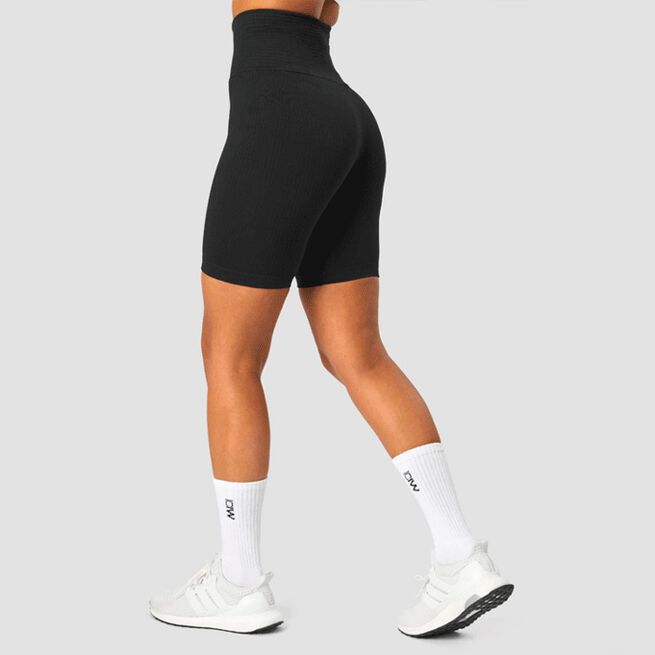 Ribbed Define Seamless Pocket Biker Shorts, Black  Ribbed Define Seamless Pocket Biker Shorts, Black