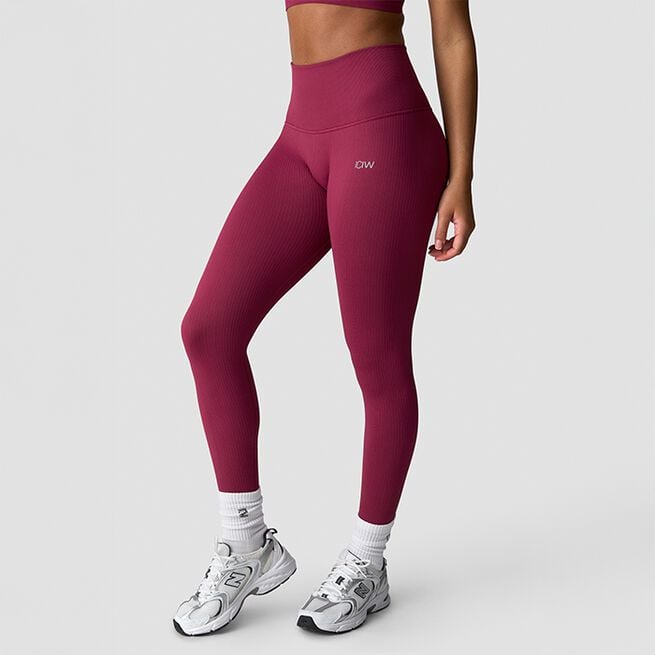 Ribbed Define Seamless Pocket Tights, Magenta Rose, M Ribbed Define Seamless Pocket Tights Magenta
