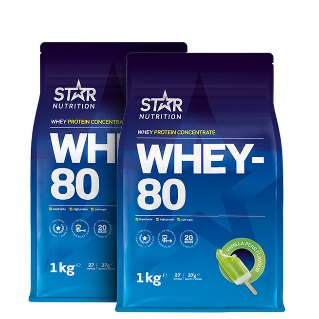 Star Nutrition Whey-80 proteinpulver 2 x Whey-80 Vassleprotein 1 kg