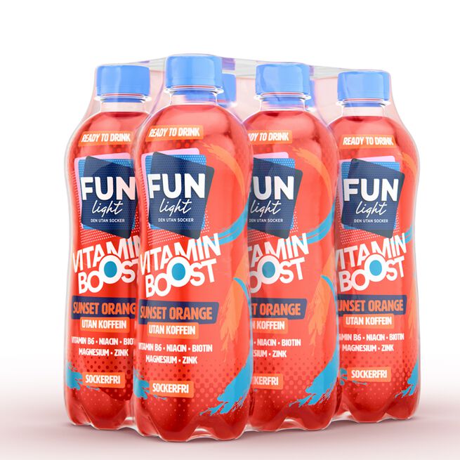 6 x FUN Light Vitamin Boost 500 ml Sunset Orange Koffeinfri 6 x FUN Light Vitamin Boost 500 ml Sunset Orange Koffeinfri