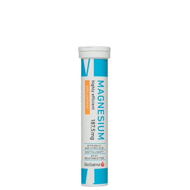 Magnesium 187,5mg Apelsin 20 Brustabletter  Magnesium 187,5 mg 20 Brustabletter Apelsin