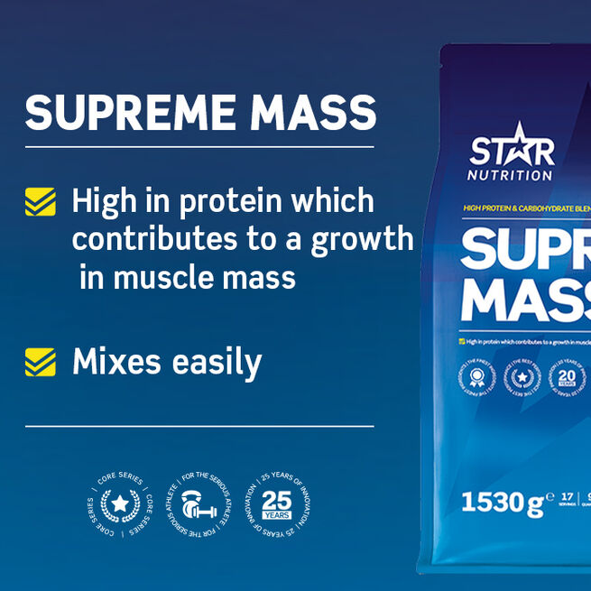 Supreme Mass, 1530 g, Mint Chocolate  Supreme Mass Gainer 1,53 kg Mintchoklad