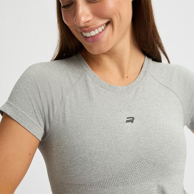 Seamless Flex Tee, Grey Melange, L Seamless Flex T-shirt Grå