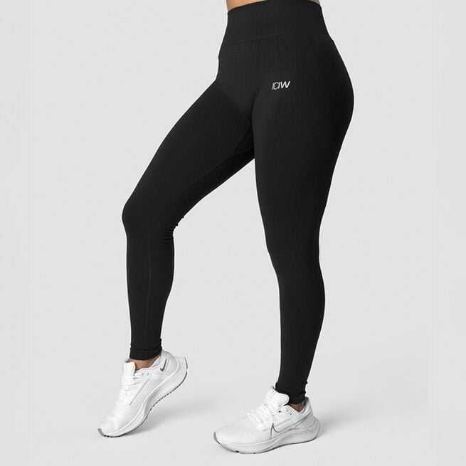 Ribbed Define Seamless Tights, Black, L  Ribbed Define Seamless Tights, Black
