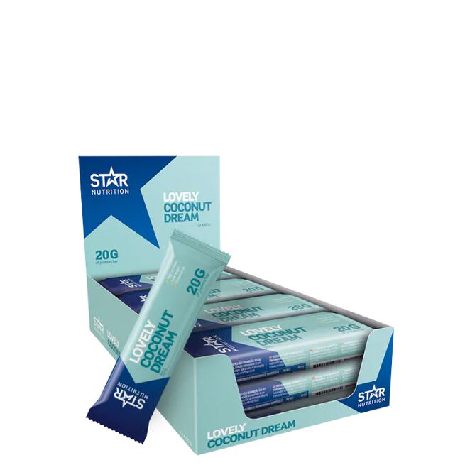 12 x Star Nutrition Protein Bar, 55g, Coconut 12 x Proteinbar 55 g Coconut