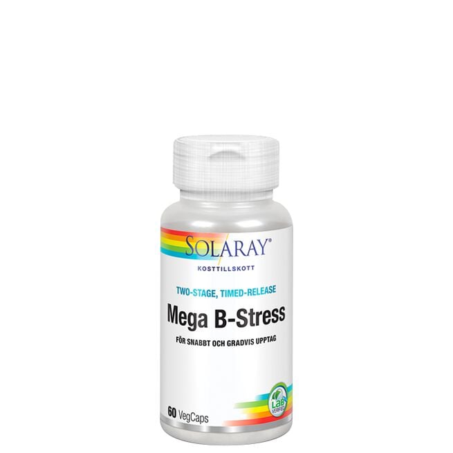 Mega B-Stress Solaray Mega B-Stress B-vitamin 60 kapslar
