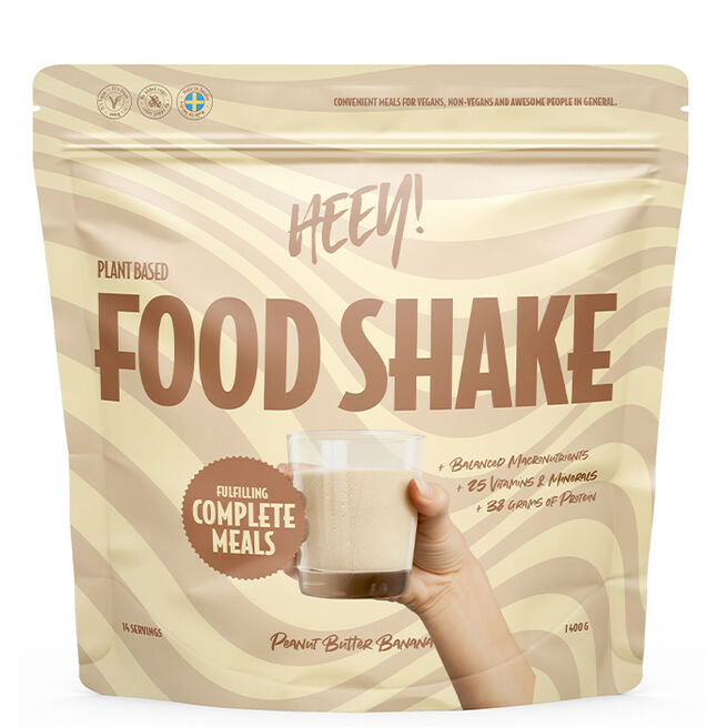 Heey! Vegansk Food Shake Måltidsersättning Jordnötssmör Banan 1400 g Vegansk Food Shake Måltidsersättning Jordnötssmör Banan 1400 g