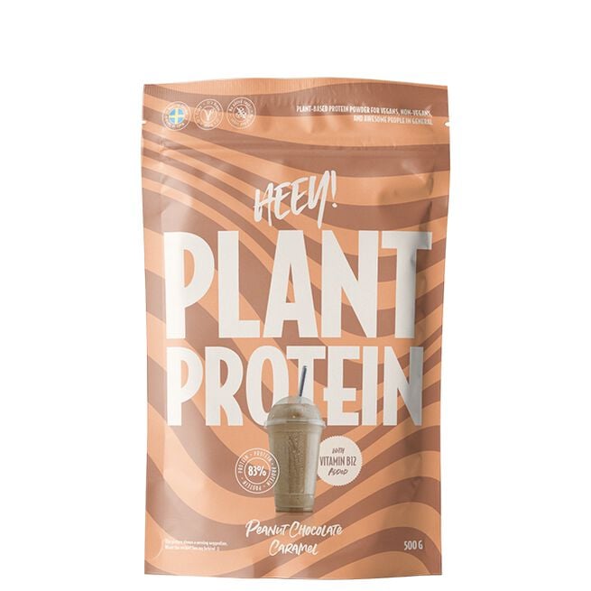 Heey! Veganskt Protein Jordnöt Choklad Karamell 500 g Veganskt Protein Jordnöt Choklad Karamell 500 g