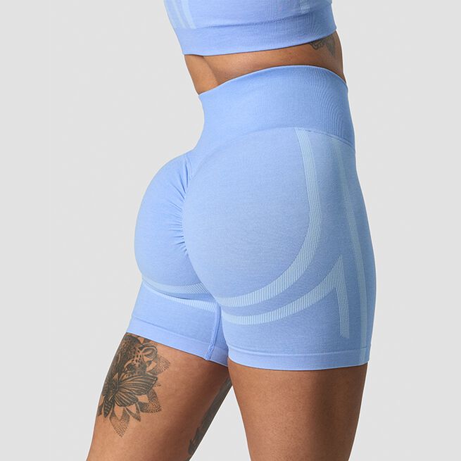 Rush Seamless Shorts, Soft Blue Melange Rush Seamless Shorts Ljusblå