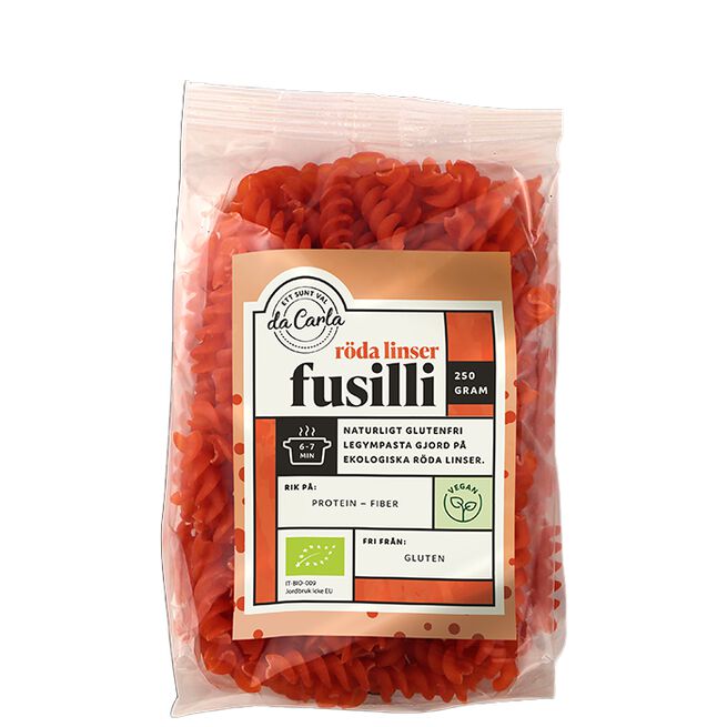 Röda Linser Ekologisk Fusilli 250 g Röda Linser Ekologisk Fusilli 250 g