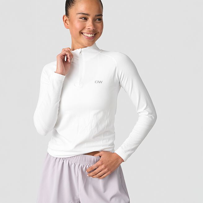 Define Seamless 1/4 Zip, White, L Define Långärmad 1/4 Zip Vit