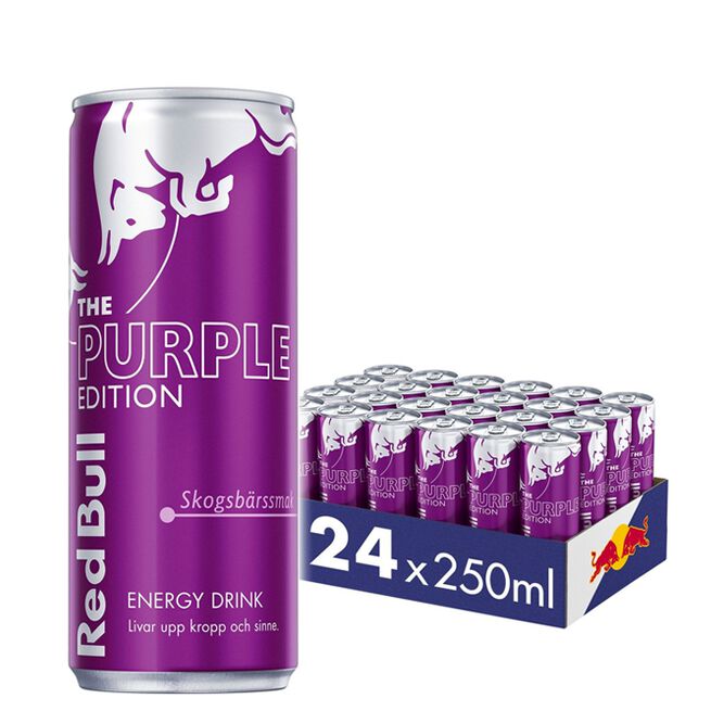 24 x Red Bull Energidryck, 250 ml, Purple Edition Skogsbär 24 x Red Bull Energidryck Flak 250 ml Purple Edition Skogsbär Skogsbär