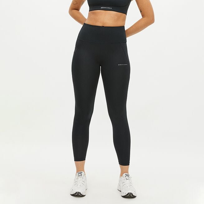 Flattering Curved High Waist Tights, Black, L  Flattering Curved High Waist Tights, Black