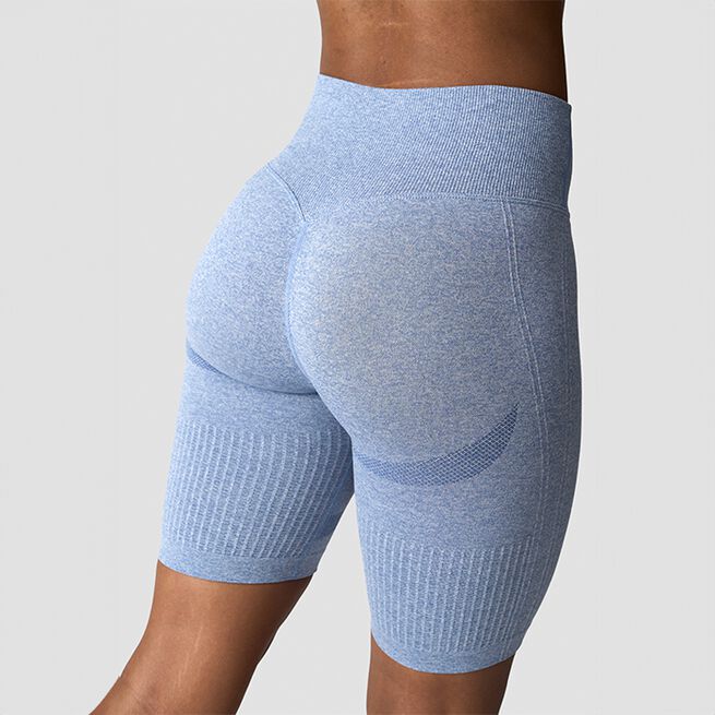 Soft Seamless Biker Shorts, Metal Blue Melange, L  Soft Seamless Cykelshorts Blå