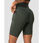 Scrunch Pocket Biker Shorts, Army Green, XL 