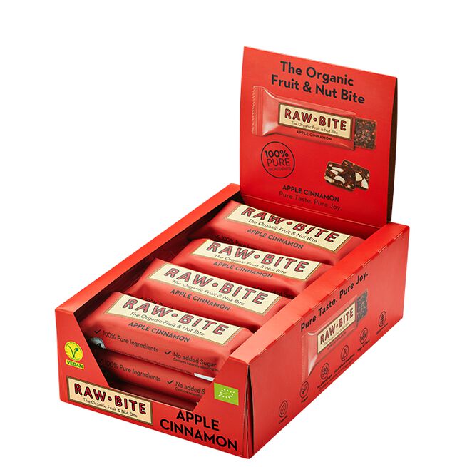 12 x Organic fruit & nut apple cinnamon 50 g 12 x Frukt & Nötbar 50 g Äpple & Kanel