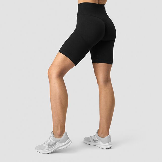 Scrunch Seamless Biker Shorts, Black, S Scrunch Seamless Biker Shorts, Black