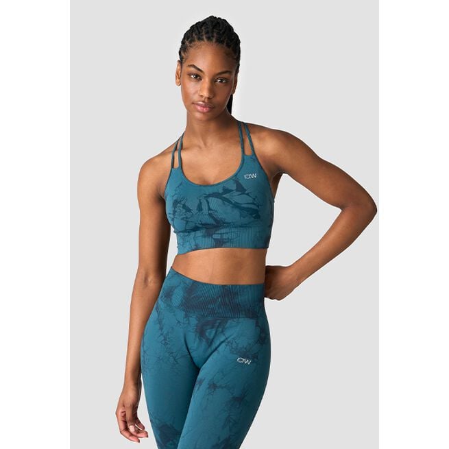 Define Seamless Tie Dye Sports Bra, Dark Teal, XS Define Seamless Tie Dye Sport-bh Turkos