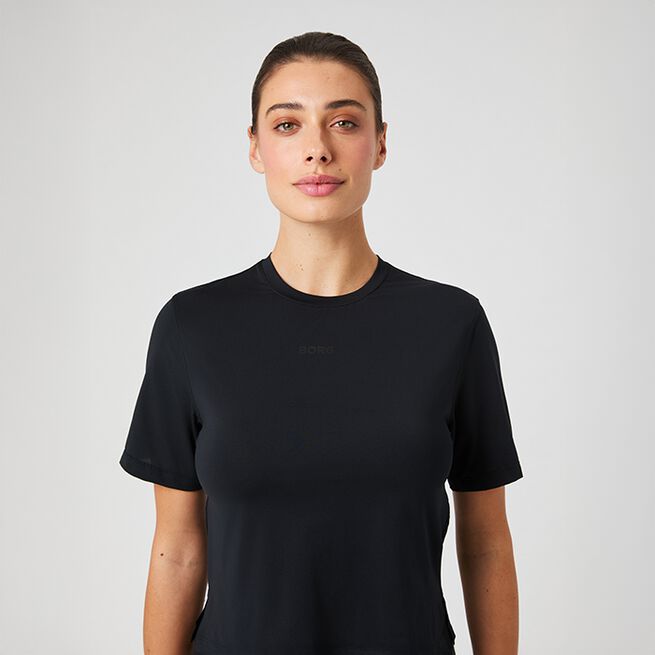 Borg Cropped T-shirt, Black Beauty, L  Borg Cropped T-shirt Svart