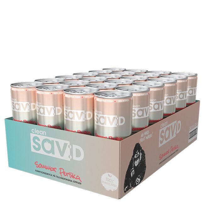 24 x Clean sav:D, 330 ml, Sommar Persika 24 st Clean sav:D Flak 330 ml Sommar Persika