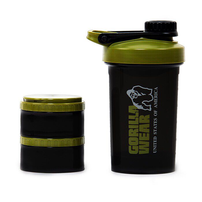 Shaker 2 Go Svart/Gr&ouml;n 500 ml + 130 ml x 2