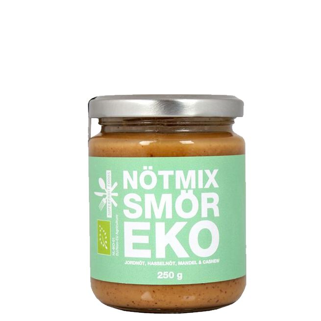 Nötmix Smör 250 g Nötmix Smör 250 g Jordnöt, hasselnöt, cashewnöt, mandel