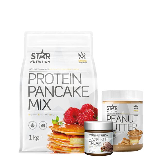 Star nutrition Protein pancakes hazelnut cream peanut butter Proteinpannkakor-Kit