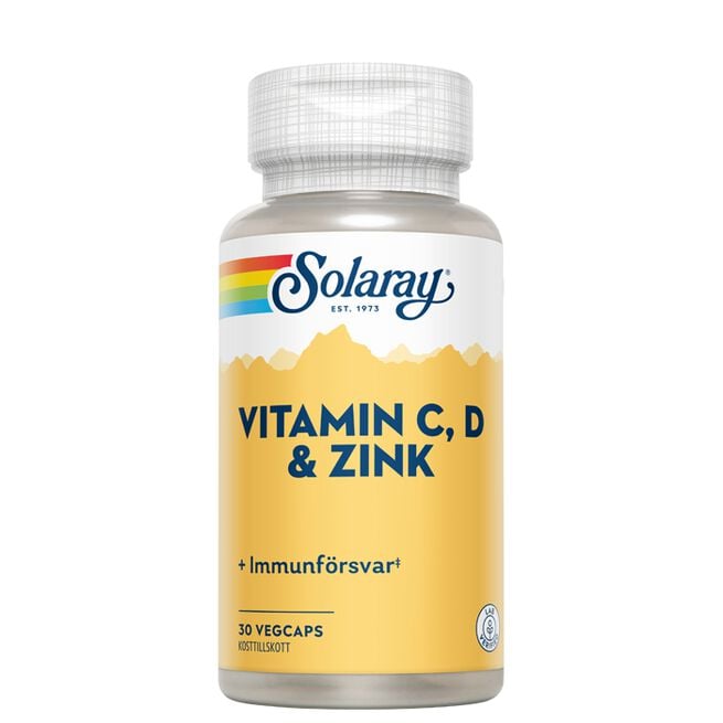 Solaray Vitamin C D Zink 30 kapslar