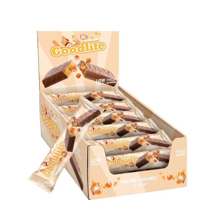 15 x Goodlife Low Sugar, 50 g, Salted Caramel 15 x Low Sugar Proteinbar 50 g Salted Caramel