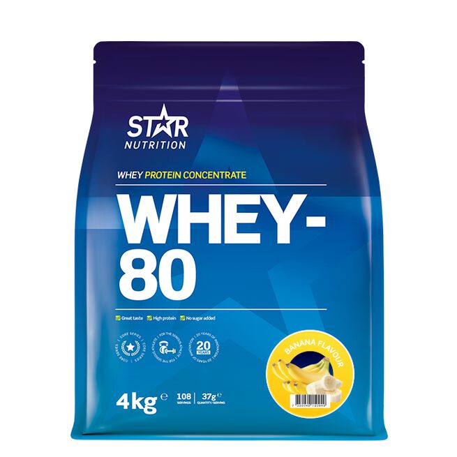 Star Nutrition Whey-80 4kg Whey-80 Vassleprotein 4 kg Banan