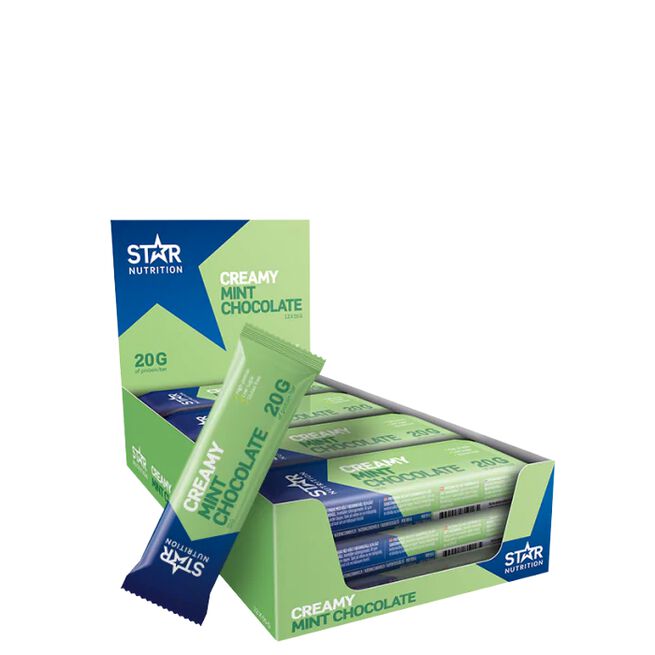 12 x Star Nutrition Protein Bar, 55g, Mint Chocolate 12 x Proteinbar 55 g Mint Chocolate
