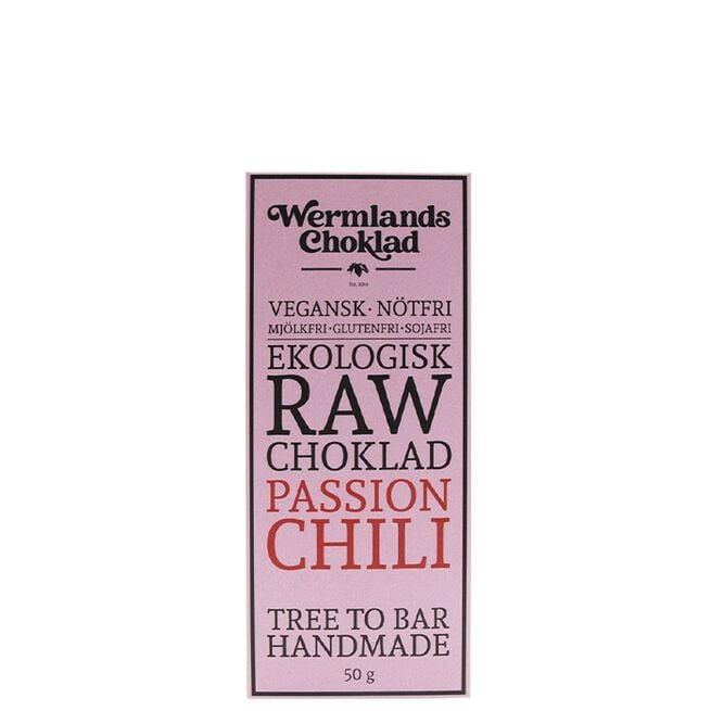 Raw Ekologisk Choklad Passion Och Chili 50 g Raw Ekologisk Choklad Passion Och Chili 50 g