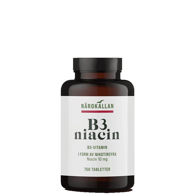 B3 Niacin 10 mg, 750 tabletter 