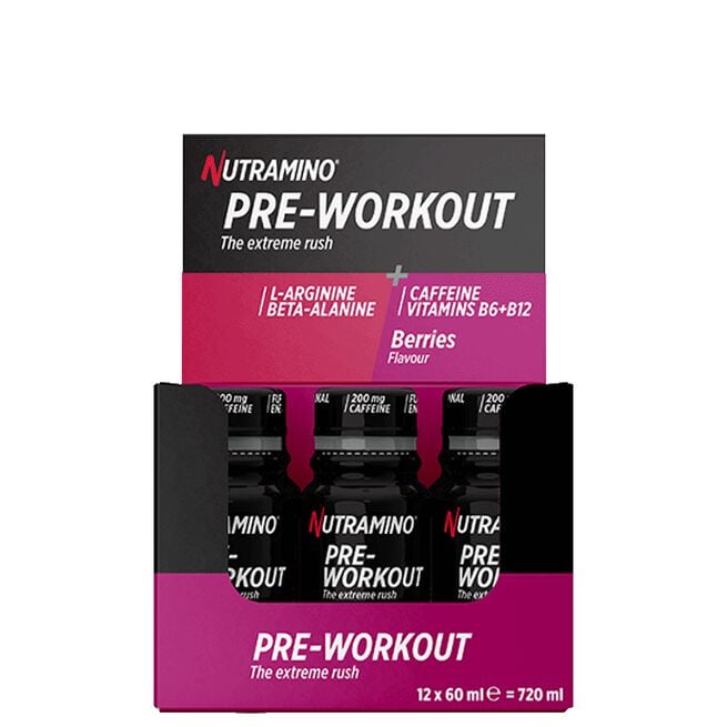 12 x Nutramino PWO Shot, 60 ml, Berries 12 x Nutramino PWO Shot 60 ml Berries