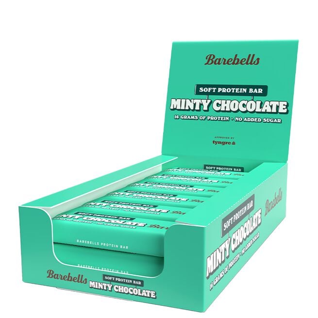 12 x Barebells Soft Bar, 55 g, Minty Chocolate 12 x Barebells Soft Proteinbar 55 g Minty Chocolate