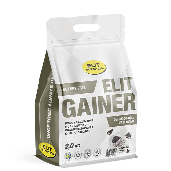 ELIT GAINER - Lactose free, 2000 g, Cookies 'n Cream ELIT Gainer Laktosfri 2 kg Cookies ´n Cream