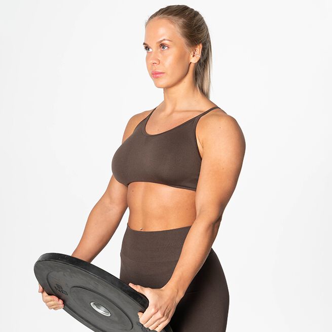 Relode Prime Seamless Top, Brown, L  Relode Prime Seamless Top, Brown