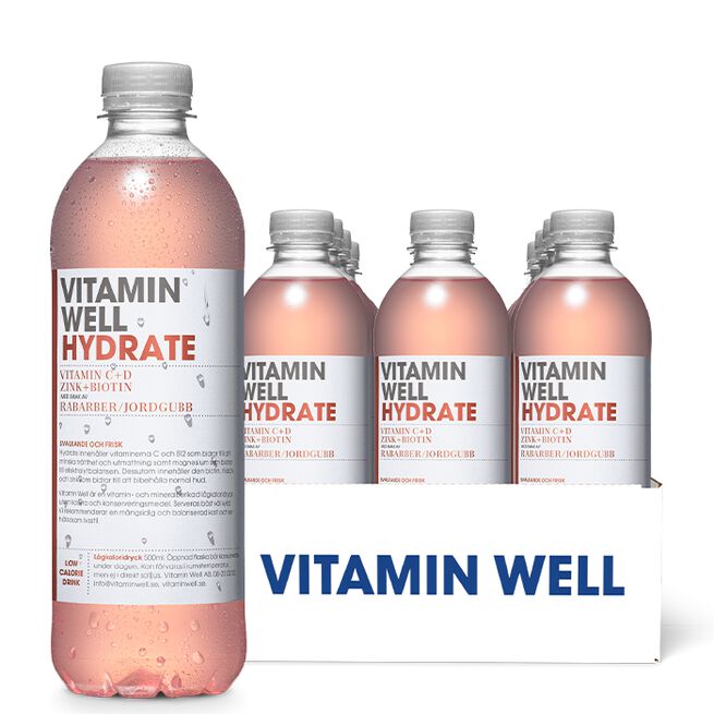12 x Vitamin Well, 500ml, Hydrate 12 x Vitamin Well Vitamindryck 500ml Hydrate