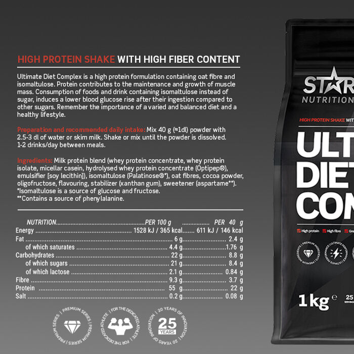 Ultimate Diet Complex M&aring;ltidsers&auml;ttning 1 kg Choklad - New and improved