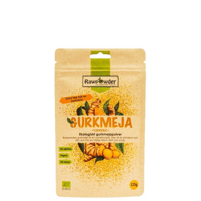 Gurkmejapulver EKO, 125 g RawPowder Ekologiskt Gurkmejapulver 125 g