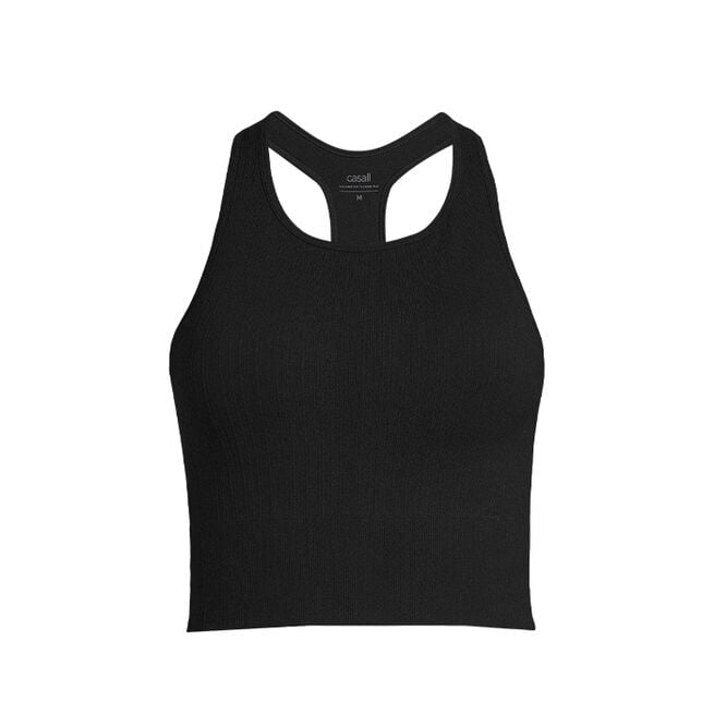 Casall Multi Rib Seamless Padded Sports Top, Black Multi Rib Seamless Padded Sports Top, Black